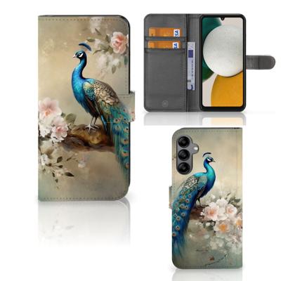 Telefoonhoesje | Met pasjeshouder | voor Samsung Galaxy A34 Vintage Pauwen