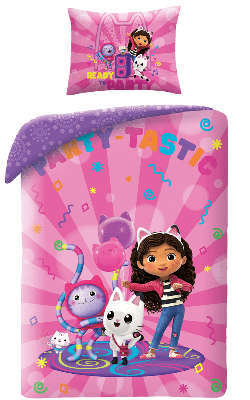 Gabby&apos;s Dollhouse dekbedovertrek Party - 100 x 135 cm - Katoen