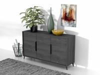 Dressoir ETNORIA 3 deuren carbon eik