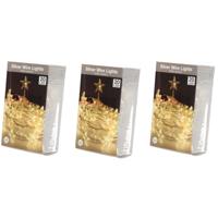 Draadverlichting - 3x - sterren lampjes - 20 leds - warm wit - 95 cm - kerstverlichting