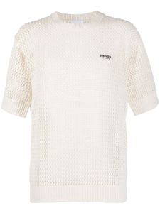 Prada t-shirt en crochet - Tons neutres