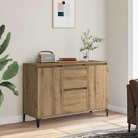Dressoir 102x35x70 cm bewerkt hout artisanaal eikenkleurig
