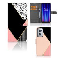 OnePlus Nord CE 2 | Book Case | Zwart Roze Vormen