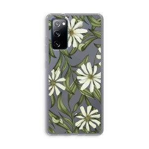 Wit bloemenpatroon: Samsung Galaxy S20 FE / S20 FE 5G Transparant Hoesje