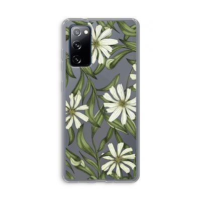 Wit bloemenpatroon: Samsung Galaxy S20 FE / S20 FE 5G Transparant Hoesje