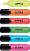 OFFICE products markeerstift, 2 - 5 mm, geassorteerde kleuren, etui van 6 stuks