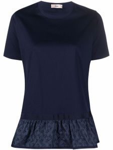 Herno t-shirt à ourlet volanté - Bleu