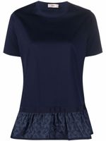 Herno t-shirt à ourlet volanté - Bleu