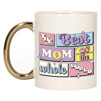 Cadeau koffie/thee mok - de beste mam - van de wereld - goud - 300 ml - keramiek
