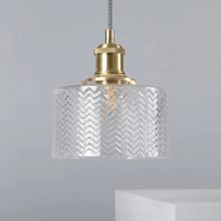 Hanglamp glas goud &apos;Medine&apos; rond led 170mm