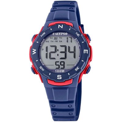 Calypso K5801/4 Kinderhorloge Digitaal kunststof-siliconen donkerblauw-oranje 33 mm