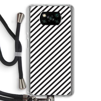 Strepen zwart-wit: Xiaomi Poco X3 NFC Transparant Hoesje met koord