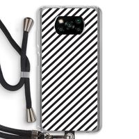 Strepen zwart-wit: Xiaomi Poco X3 NFC Transparant Hoesje met koord
