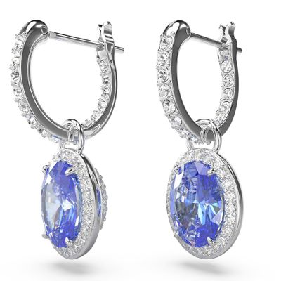 Swarovski 5671817 Oorhangers Constella Oval zilverkleurig-blauw-wit 10 x 20 mm