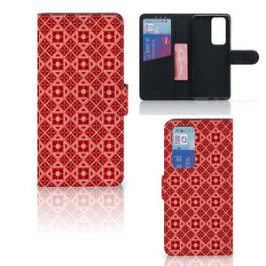 OPPO Find X3 Neo 5G Telefoon Hoesje Batik Rood