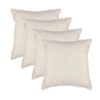 Bank/sierkussens huiskamer Sophia - 4x stuks - 52 x 52 cm - Ivoor wit - polyester - met rits