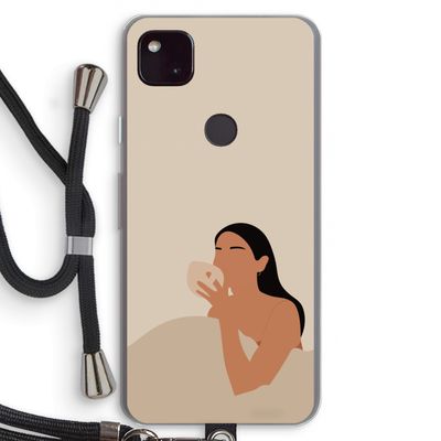 Fresh coffee: Pixel 4a 5G Transparant Hoesje met koord