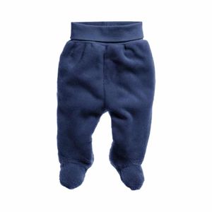 Playshoes Schnizler babybroekje met voetjes fleece uni marine Maat