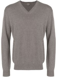 N.Peal Burlington V-neck 1ply sweater - Gris