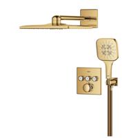 Grohe Smartcontrol Thermostatisch Inbouw Douchekraan Shower-Set Vierkant Cool Sunrise Geborsteld