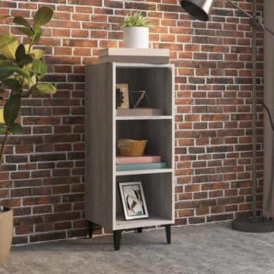 Dressoir 34,5x32,5x90 cm bewerkt hout grijs sonoma eikenkleurig
