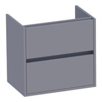 Brauer Adore - Onderkast Ondiep - 60 cm - met 2 Softclose Lades Greeploos en 1 Sifon Uitsparing - Mat Grijs