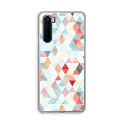 Gekleurde driehoekjes pastel: OnePlus Nord Transparant Hoesje