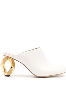 JW Anderson mules à talon chaîne 75 mm - Blanc