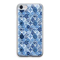 Blauw motief: iPhone 8 Transparant Hoesje
