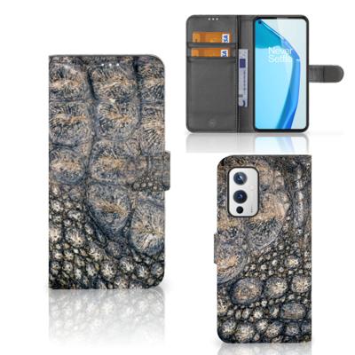 OnePlus 9 | Telefoonhoesje | Met pasjeshouder | Krokodillenprint