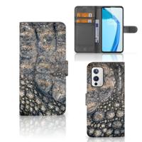 OnePlus 9 | Telefoonhoesje | Met pasjeshouder | Krokodillenprint