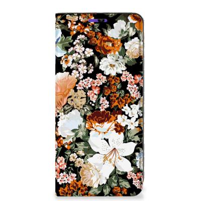 Smart Cover voor Samsung Galaxy A22 4G | M22 Dark Flowers Smart Cover voor Samsung Galaxy A22 4G | M22 Dark Flowers
