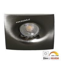 LED spot GU10 7Watt vierkant NIKKEL dimbaar