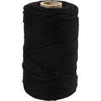 Creativ Company Macramé koord, l: 198 m, d 2 mm, zwart, 330 gr/ 1 rol