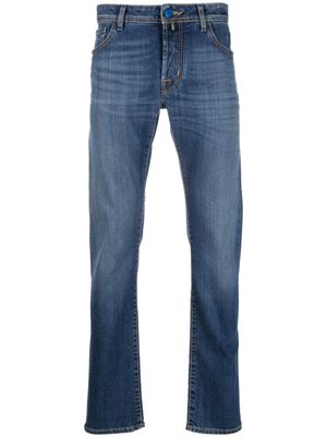 Jacob Cohën jean slim à patch logo - Bleu