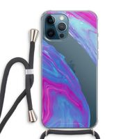 Zweverige regenboog: iPhone 12 Pro Max Transparant Hoesje met koord