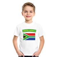 T-shirt met Zuid Afrikaanse vlag wit kinderen