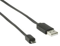 Valueline 1m, USB 2.0 A - Micro B USB-kabel USB A Micro-USB B Zwart - thumbnail