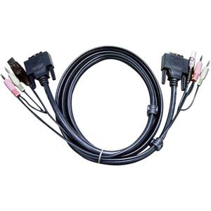 ATEN KVM Aansluitkabel [2x Jackplug male 3,5 mm, DVI-stekker 18+1-polig, USB-A 2.0 stekker - 2x Jackplug male 3,5 mm, DVI-stekker 18+1-polig, USB-A 2.0