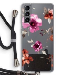 Geschilderde bloemen: Samsung Galaxy S21 Transparant Hoesje met koord