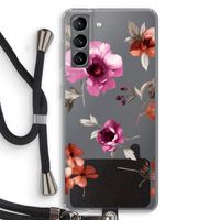 Geschilderde bloemen: Samsung Galaxy S21 Transparant Hoesje met koord