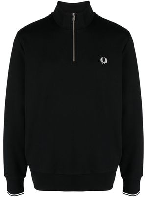 Fred Perry pull zippé à logo brodé - Noir