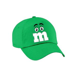 Verkleed pet voor volwassenen - letter M - groen - unisex - carnaval - themafeest