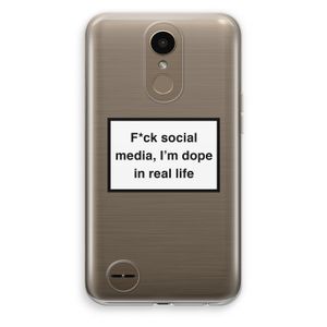 I'm dope: LG K10 (2017) Transparant Hoesje