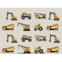 Designed4Kids wandvullend behang kinderkamer voertuigen oker-350 x 260 cm