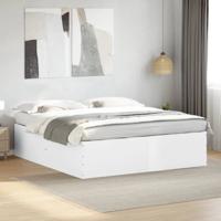 Bedframe massief hout wit 200x200 cm