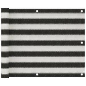 VidaXL Balkonscherm 75x300 cm hdpe antracietkleurig en wit