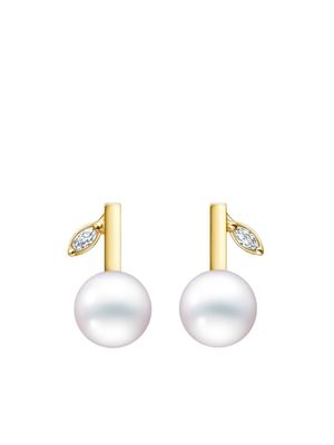 TASAKI boucles d'oreilles Kugel en or serties de perles et diamants