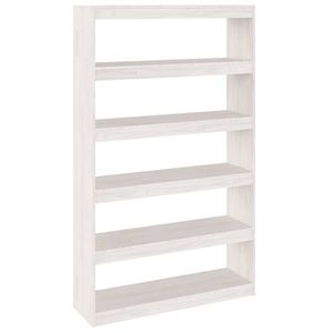 vidaXL Boekenkast/kamerscherm 100x30x167,5 cm massief grenenhout wit