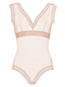 ERES Aérobic semi-sheer bodysuit - Tons neutres